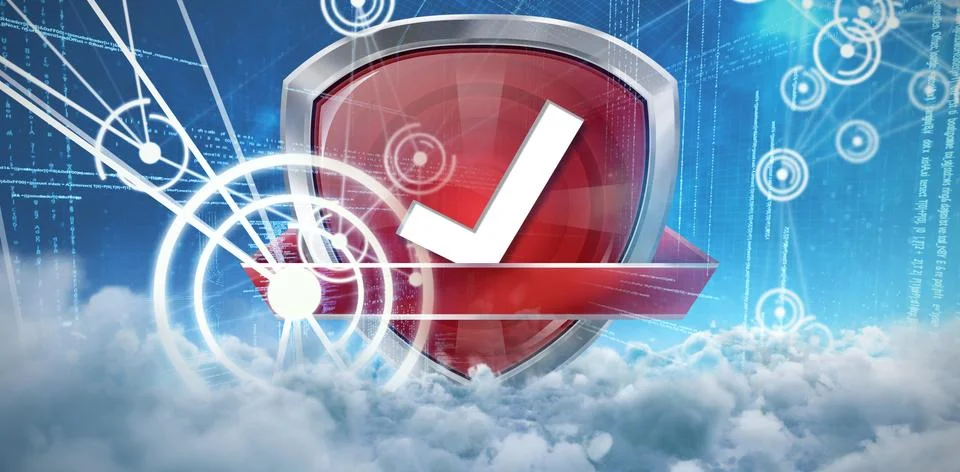 Composite image of red validation symbol Stock Illustration