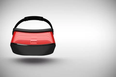 Composite image of red virtual reality simulator over white background Stock Illustration