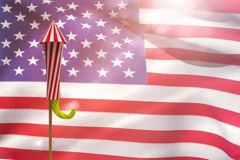 Composite image of rocket for fireworks Stock Illustration
