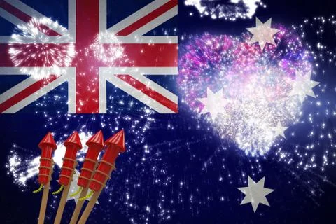 Composite image of rockets for fireworks Stock Illustration
