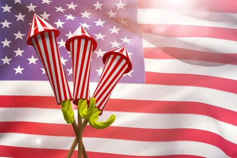 Composite image of rockets for fireworks Stock Illustration