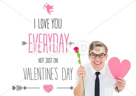 Composite Image Of Romantic Geeky Hipster