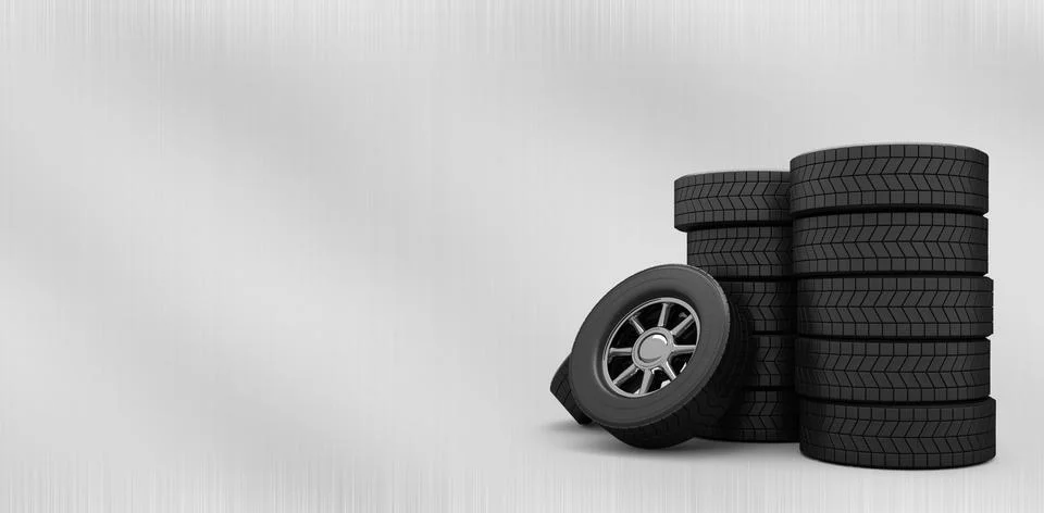 Composite image of rows of tyres Stock Illustration