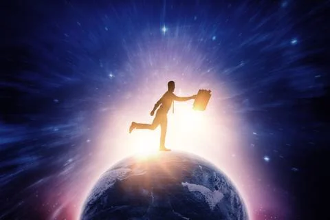 Composite image of running businessman Stock-Illustration
