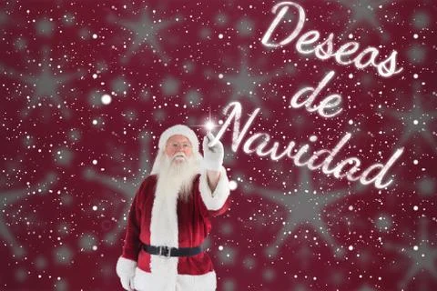 Composite image of santa writes something with a pen 스톡 사진