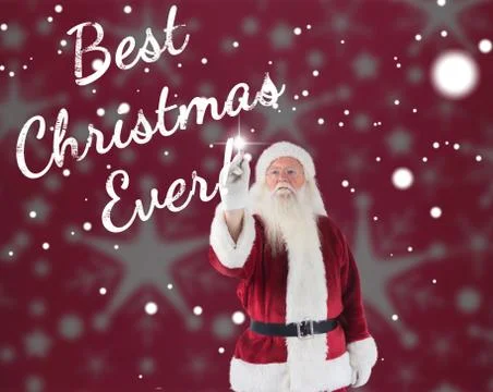 Composite image of santa writes something with a pen 스톡 사진