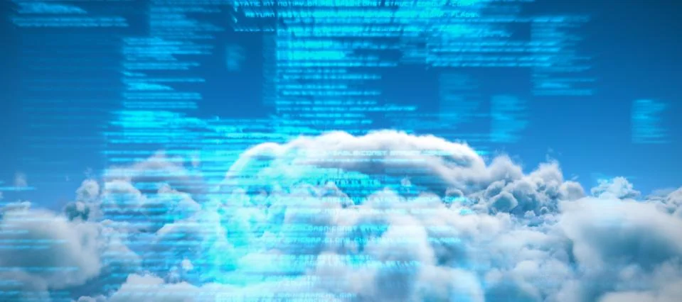 Composite image of scenic view of clouds against sky Stockillustratie