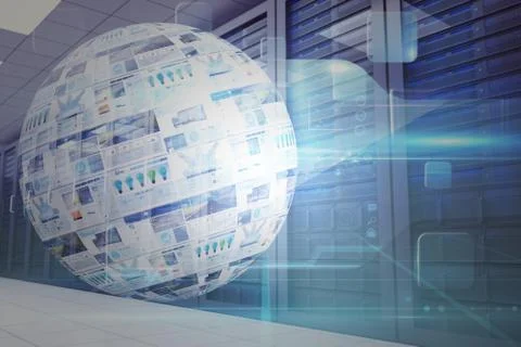 Composite image of screen sphere showing business advertisement Stock Illustration