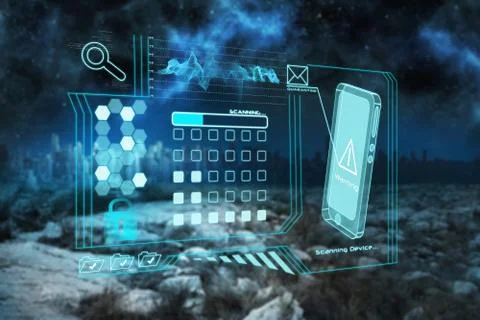 Composite image of security interface Stock Illustration