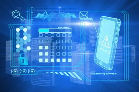 Composite image of security interface 스톡 일러스트