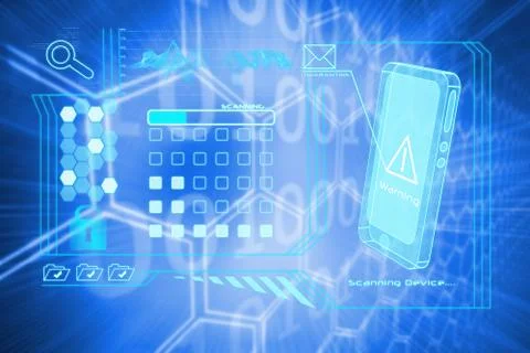 Composite image of security interface 스톡 일러스트