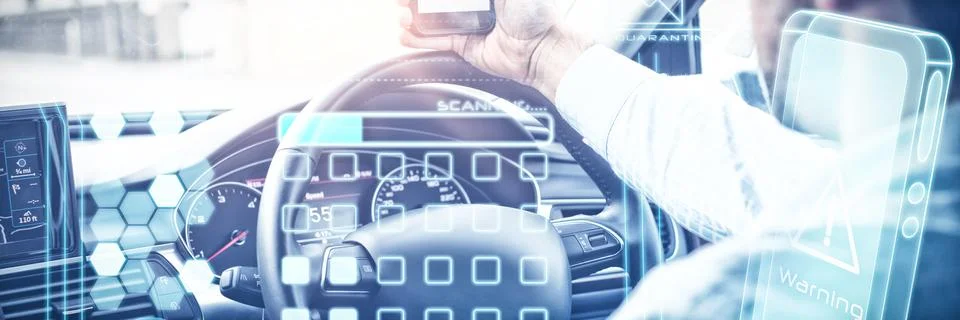 Composite image of security interface 스톡 일러스트