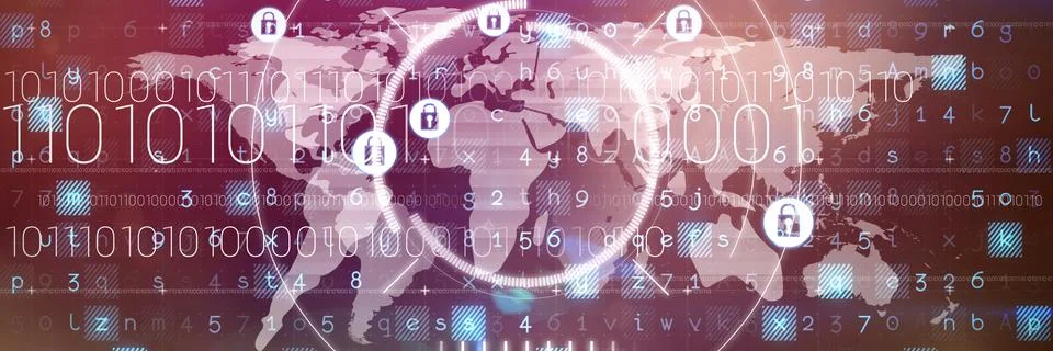 Composite image of security lock against world map Stock Illustration
