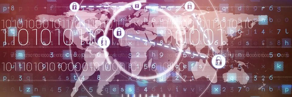 Composite image of security lock with connecting lines イラスト素材