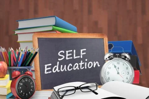 Composite image of self education word 스톡 일러스트