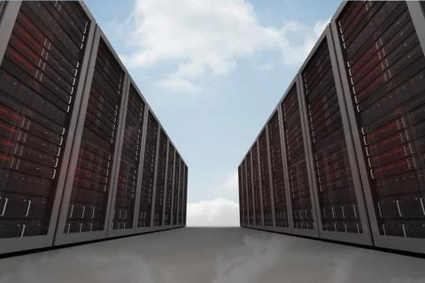 Composite image of server room Stock Illustration