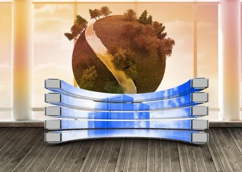 Composite image of server tower on abstract screen Stock Illustration