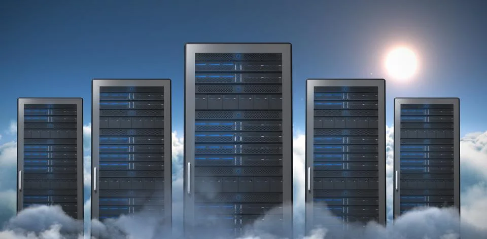 Composite image of server tower Stock Photos