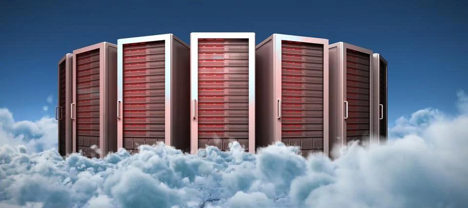 Composite image of server towers Stock Photos