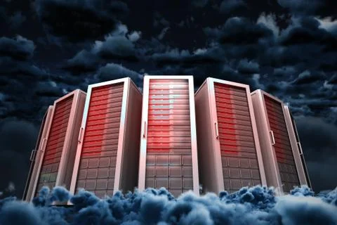 Composite image of server towers Stock Photos