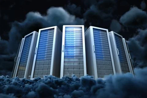 Composite image of server towers Stock Photos