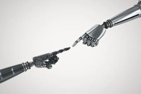Composite image of shiny black hand of robot Ilustración de archivo