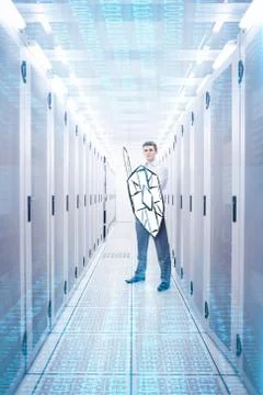 Composite image of shiny blue binary code on black background Stock Illustration