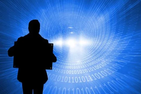 Composite image of shiny futuristic binary code spiral Stock Illustration