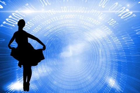 Composite image of shiny futuristic binary code spiral Stock Illustration