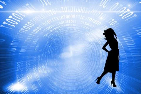 Composite image of shiny futuristic binary code spiral Stock Illustration