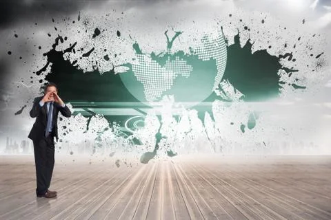 Composite image of shouting businessman Ilustración de archivo