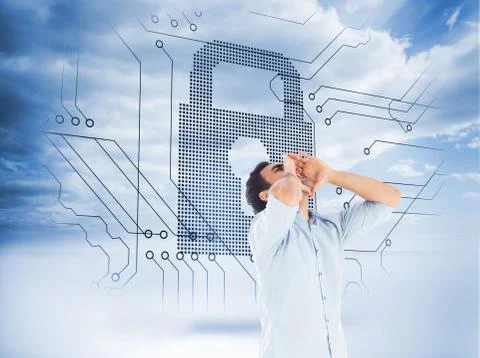 Composite image of shouting casual man standing Stock Illustration