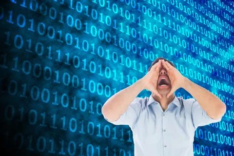 Composite image of shouting casual man standing Stock Illustration