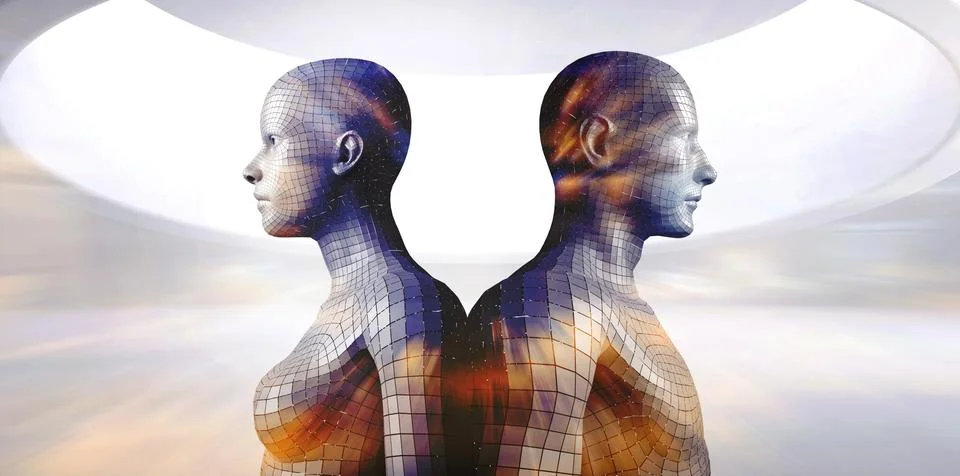 Composite image of side view of gray 3d man Stockillustratie