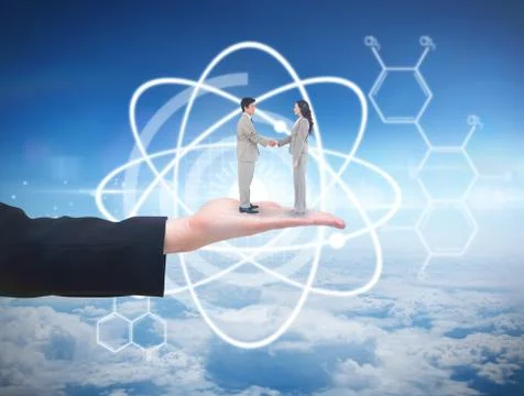 Composite image of side view of hand shaking trading partners Ilustração Stock