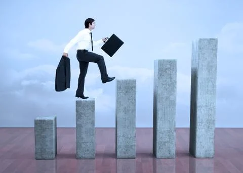 Composite image of side view of walking tradesman with jacket and suitcase Stockillustratie