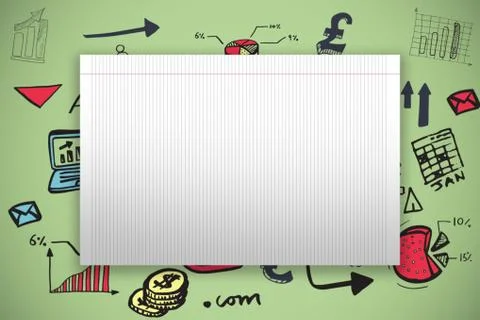 Composite image of single lined blank paper Stock Illustration