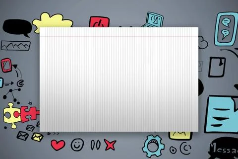 Composite image of single lined blank paper Stock Illustration