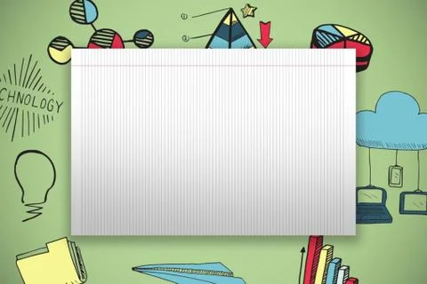 Composite image of single lined blank paper Stock Illustration