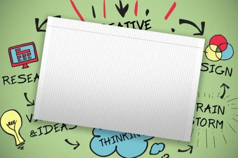 Composite image of single lined blank paper Stock Illustration