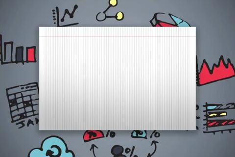 Composite image of single lined blank paper Stock Illustration