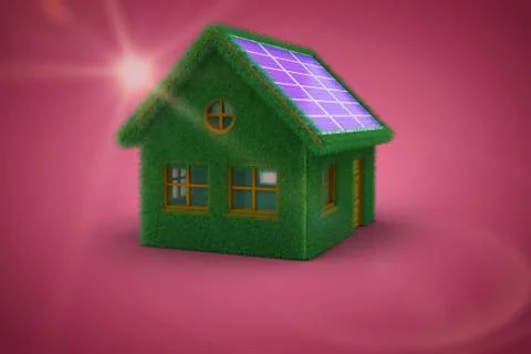 Composite image of small model of green house Stock Illustration