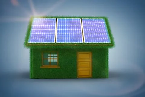 Composite image of small model of green house Stock Illustration