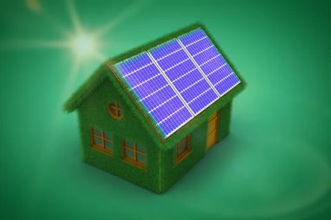 Composite image of small model of green house Stock Illustration