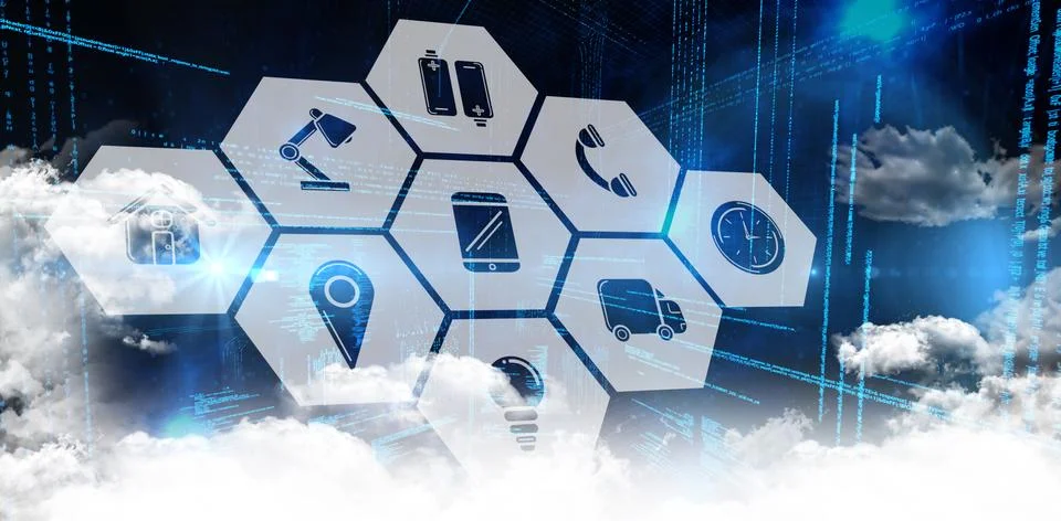 Composite image of smartphone apps icons Stock Illustration