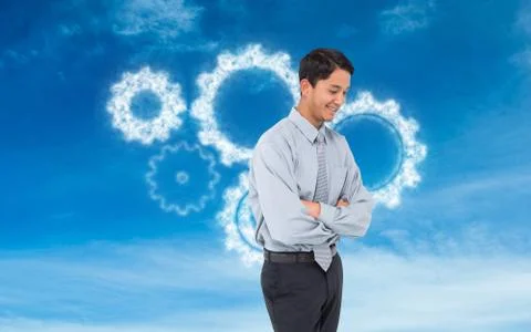 Composite image of smiling businessman イラスト素材