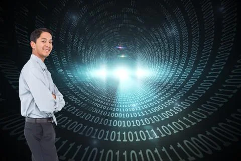 Composite image of smiling businessman 库存插图