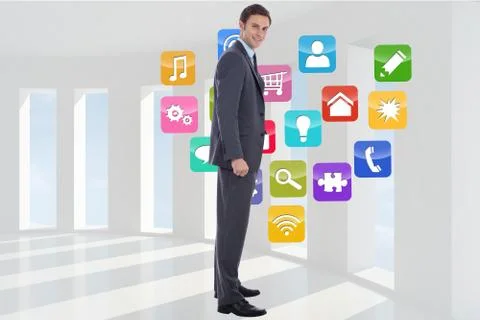 Composite image of smiling businessman Ilustración de archivo
