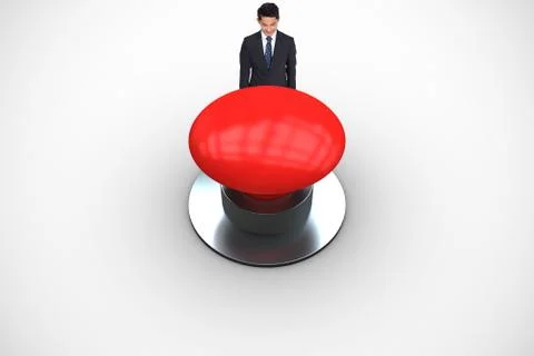 Composite image of smiling businessman looking down Stock Illustration