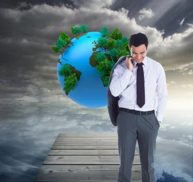 Composite image of smiling businessman standing Stock Illustration
